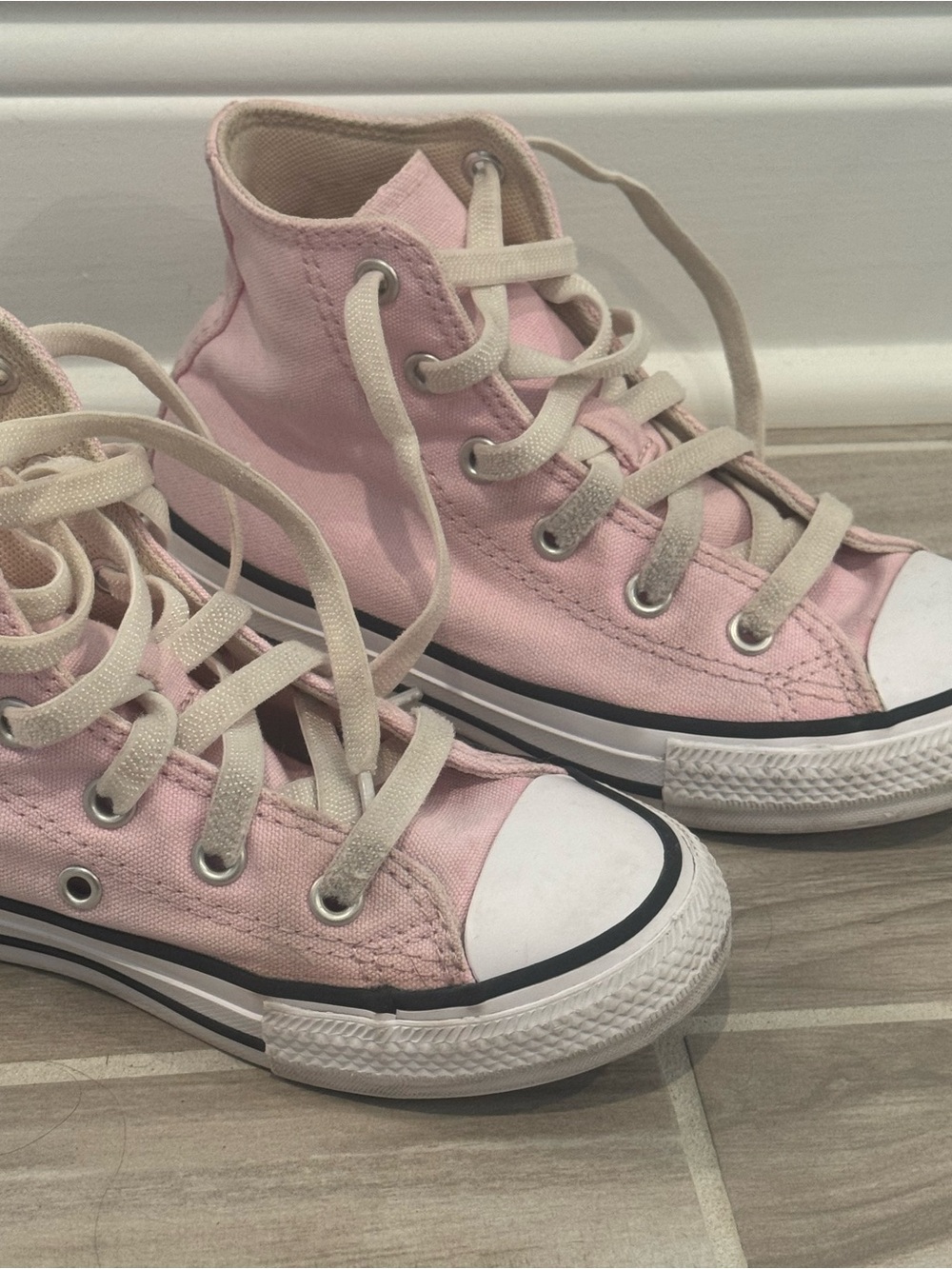 Converse Kids Pink High Top Chuck Taylor Sneakers - Picture 2 of 6
